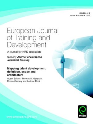 cover image of European Journal of Training and Development, Volume 36, Issue 1